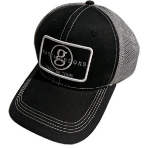 Garth‎ Brooks Stadium Tour Trucker Hat Black Gray Snapback Adjustable